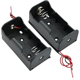 SDTC Tech 2-Pack 1 Slot D Cell Battery Holder 1.5V D Size Battery Case Box with Wire Leads