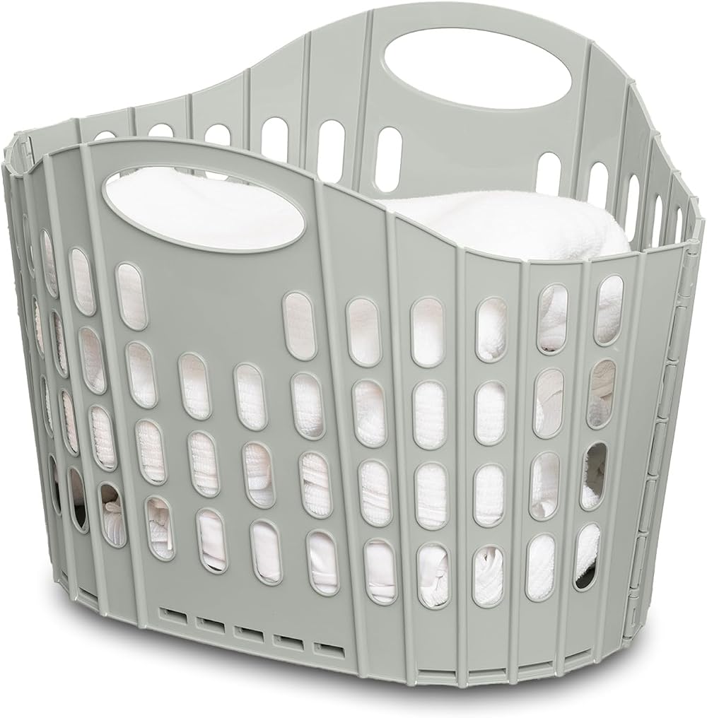 Addis Flat Easy Clothes Washing Store Flexible Laundry Basket Hamper 38 L