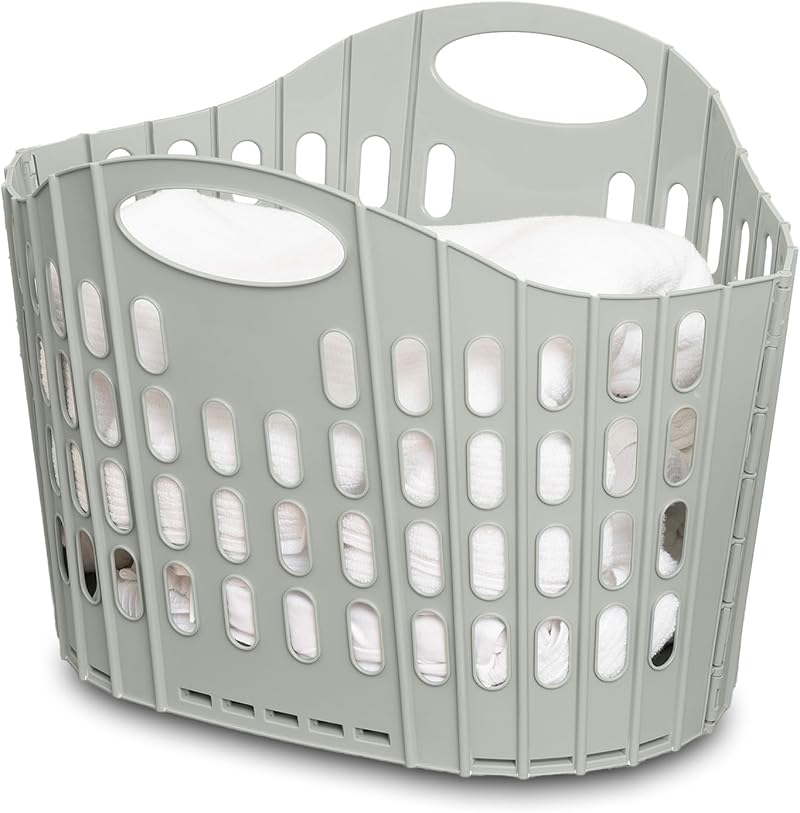 Addis Flat Easy Clothes Washing Store Flexible Laundry Basket Hamper 38 L