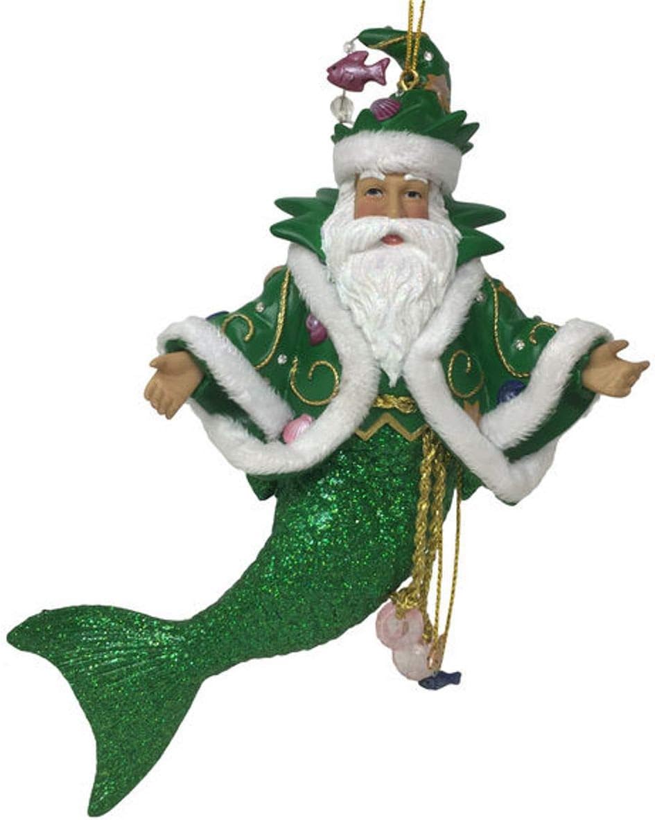 December Diamonds Limited Edition Green King Neptune Merman Ornament 5555049 New