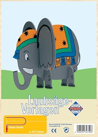 Pebaro 347S - Laubsägevorlage mit Motiv Elefant