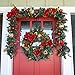 [9 Foot Artificial Christmas Garland] - Red Magnolia Collection - Red and Gold Decoration - Pre Lit with 100 Warm Clear Colored LED Mini Lights - Includes Remote Controlled Battery Powered Timer