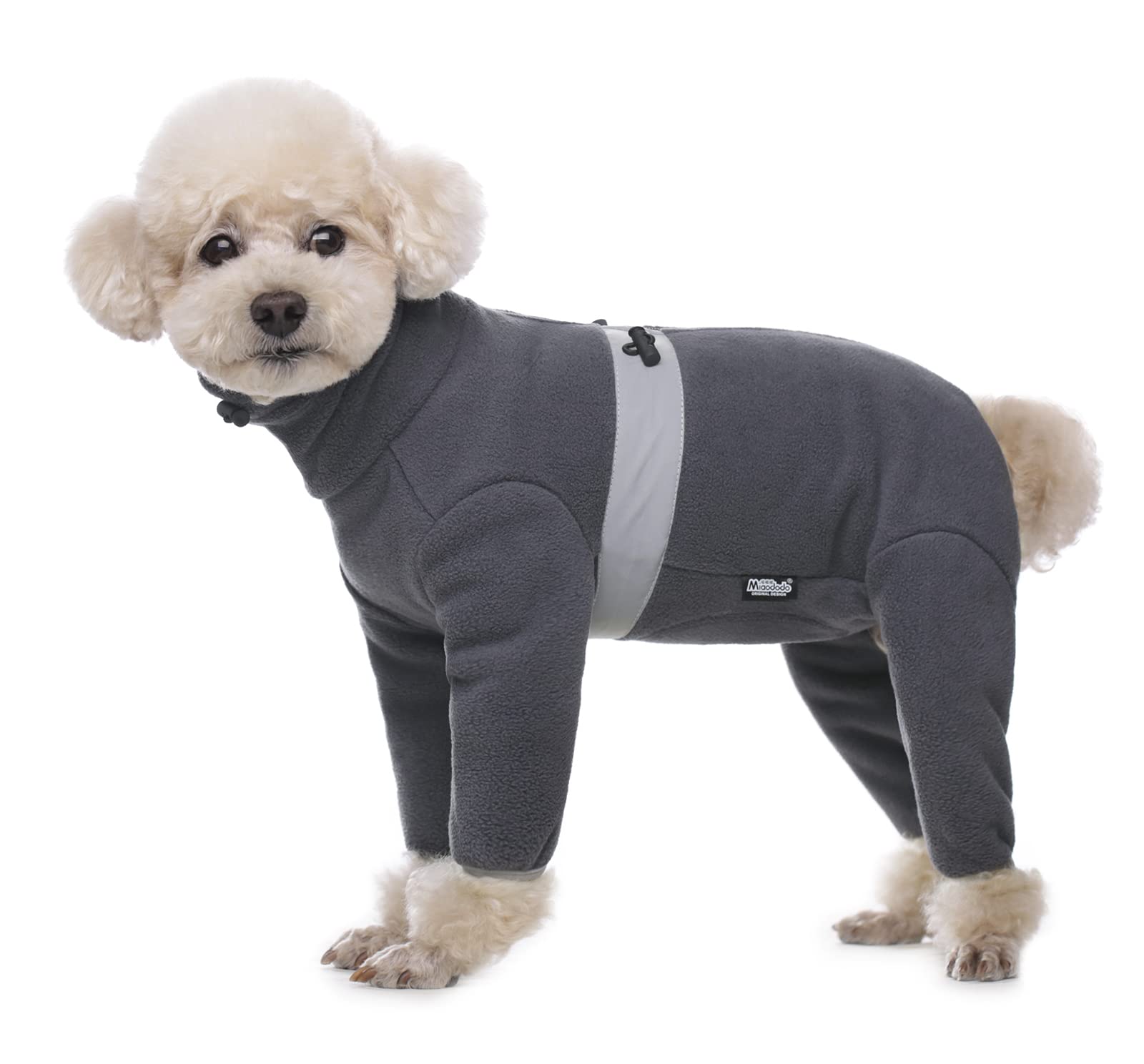 BT Bear Winter Dog Coat,Adjustable Pet Warm Onesie Thickens Warmth Fleece Jumpsuit Clothes Pajamas Costume Apparel for Small Dogs Medium Dogs (Dark Grey,XXL)