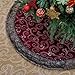 Valery Madelyn 48 inch Luxury Burgundy and Gold Christmas Tree Skirt with Faux Fur and Baroque, Themed with Christmas Ornaments (Not Included)