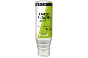 EATALIAN by AMZ BETTER Protein Pistachio Flavoured Topping, Sweet Protein Cream in 10 oz/300g Squeezer, Made in Italy, Pistachio Sauce Ideal for Decorating Ice Cream, Desserts and Dubai Chocolate