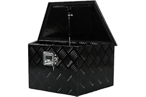 Aikosin 26 Inch Heavy Duty Aluminum Stripes Plated Tool Box Pick Up Truck Bed RV Trailer Toolbox Storage Organizer, Waterproof Underbody Tool Box Storage with Lock and Key (26"x12"x13.3")