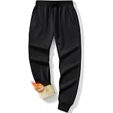 MAGCOMSEN Men's Winter Fleece Lined Pants Sherpa Sweatpants Thermal Warm Heavyweight Joggers Active Pants with 3 Pockets