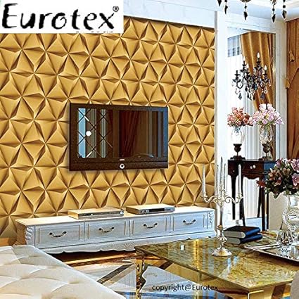 Eurotex Vinyl Coated Wallpaper (50.01 cm x 10 cm x 10 cm, Golden Yellow)