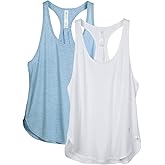 icyzone Workout Tank Tops for Women - Athletic Yoga Tops, Racerback Running Tank Top Loose Fit