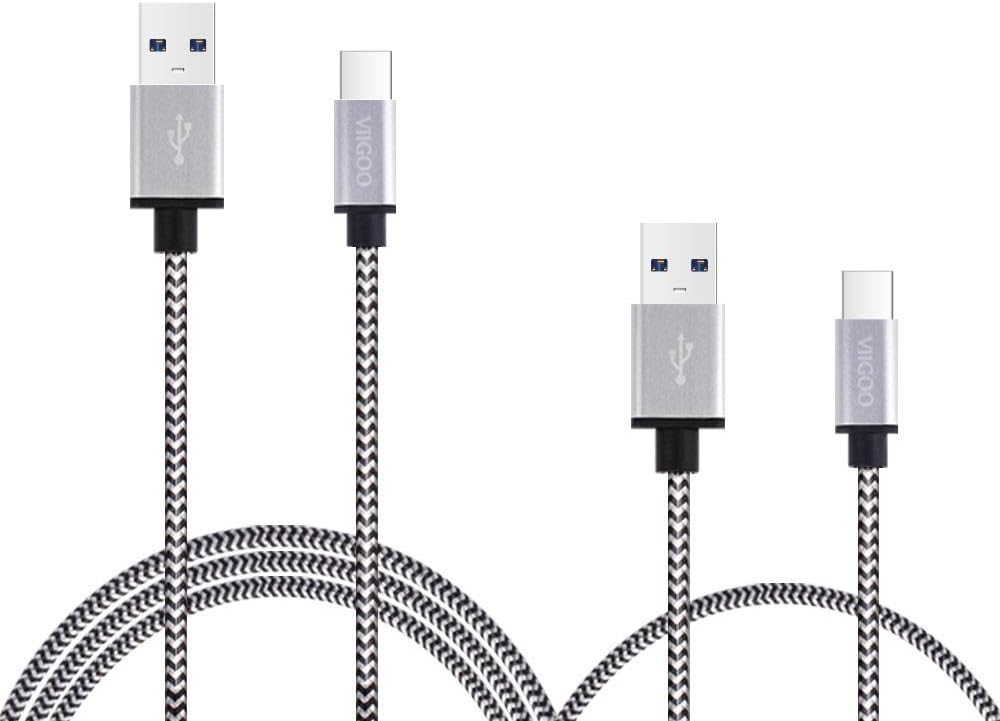 Viigoo USB Type C Cable 6ft & 3inch | Flexible, Reversible & Tangle Free Nylon Braided Cable | Lightning Fast Charging & Data Transferring | For Samsung, LG, Nexus, Huawei, & More