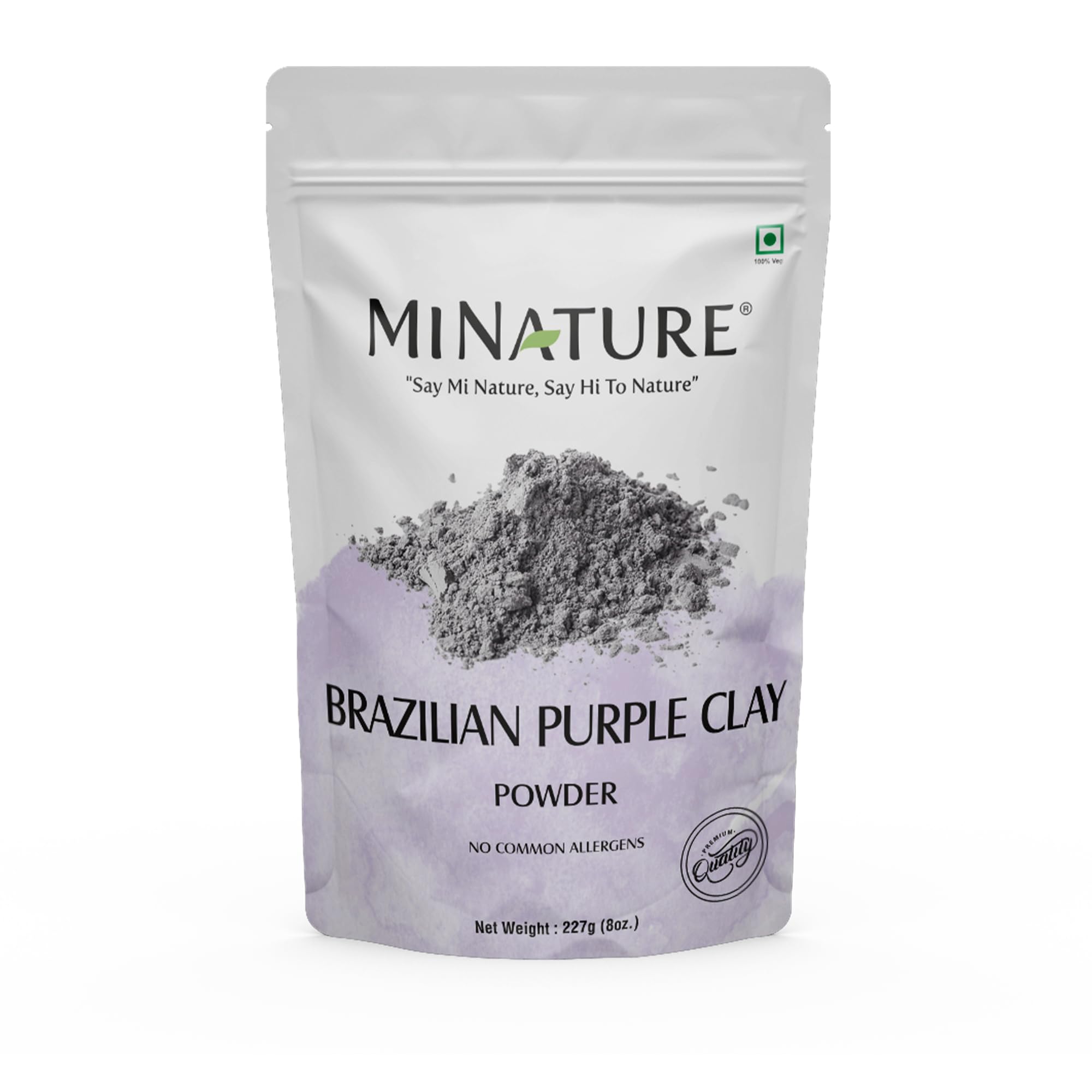Brazilian Purple Clay by mi nature | For Younger looking skin, Detoxifying Skin | 227g(8 oz) (0.5 lb) | Facial Cleansing mask | Use to make Masks, Creams, Scrubs, Bath Bombs, Body Wash and Soaps