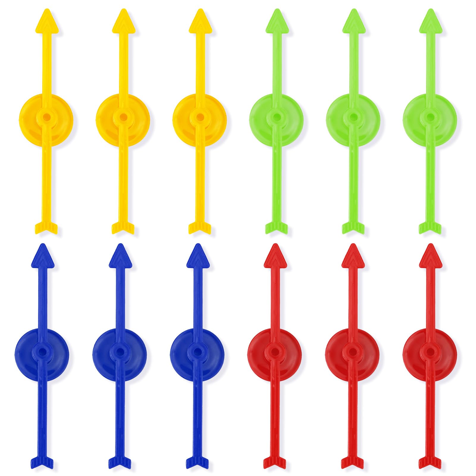 12pcs Arrow Game Spinners, 3.94in 4 Colors Plastic Spinners Pointer for Classroom Board Game Spinners Wheel for Activities DIY Projects