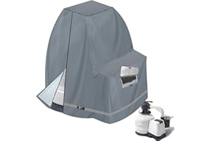 XCZ Sand Filter Pump Cover for 12-16INTEX Crystal Clear Sand Filter Pumps, Waterproof and UV Resistant, Above-Ground Pool Pump Cover Also Available with its Model ，Grey only Cover