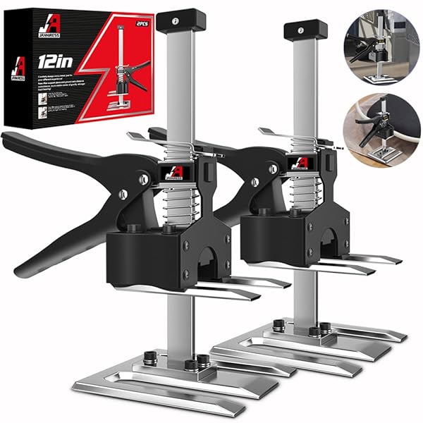 JANNIRESS LABOR SAVING ARM JACK HANDLE 2 PACK,12 IN CONSTRUCTION,MULTIFUNCTIONAL FURNITURE JACK FOR INSTALLING CABINETS AND WALL TILE HEIGHT ADJUSTER HANDHELD LIFTER TOOL, LOAD 440LBS