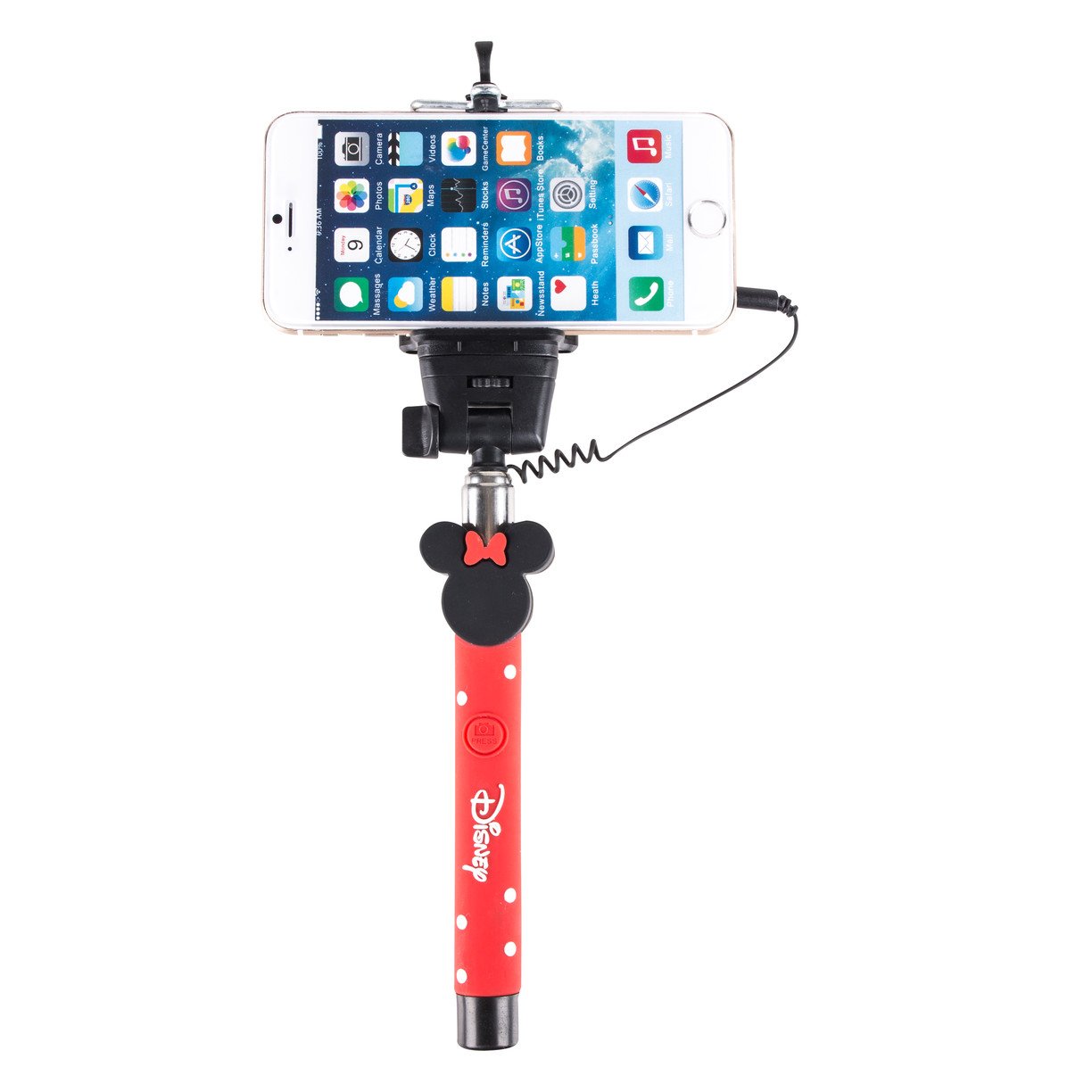 Disney Minnie Mouse Selfie Stick with Aux-in Wired Shutter Release