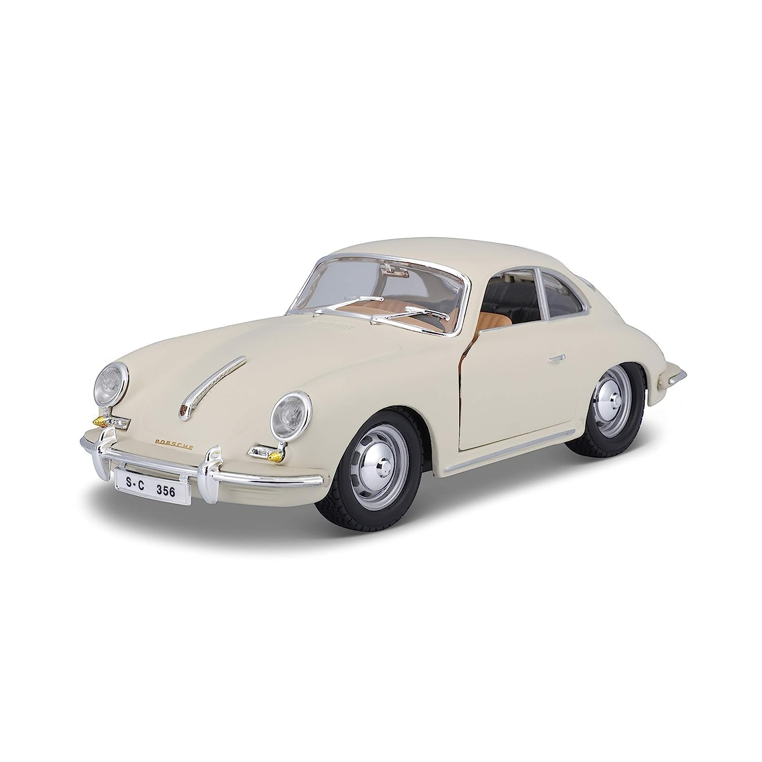 Bburago 18-22079" 1961 Porsche 356B Coupe Model Toy, Beige, Red Colour, 1:24 Scale