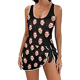 Custom Funny Swimsuit for Women, Personalized Bathing Suits with Husband Face, Face Bikini for Summer Holiday