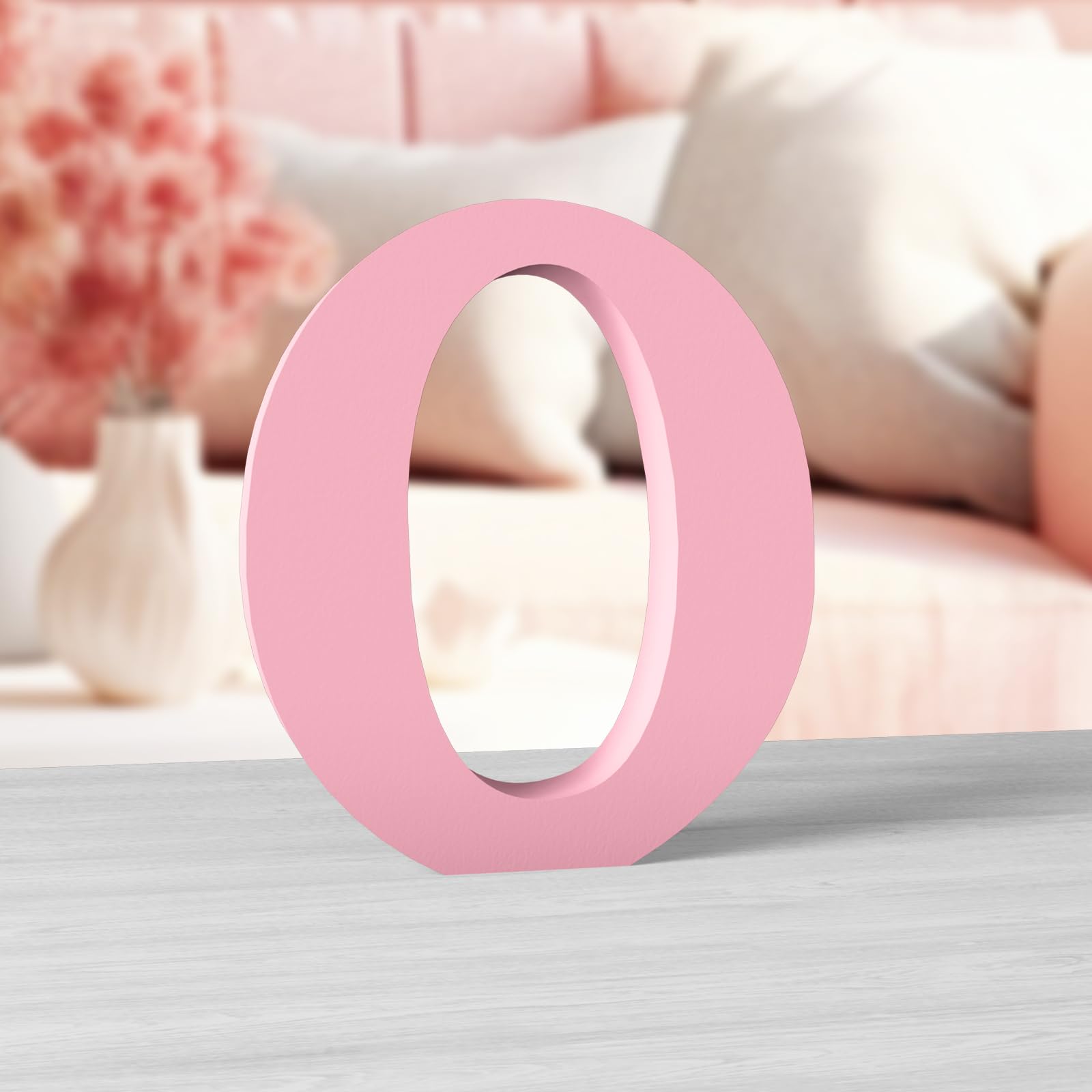 Aruatu 6 Inch Pink Wood Letters - Unfinished Wood Letters for Wall Decor & Craft Projects