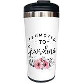 Yipaidel Promoted To Grandma Gifts for New Grandma Mug, Coffee Tumbler for Grandmother Nana Mimi Christmas, First Time Birthday Gift, Grandparents Gifts from Grandson 13 OZ