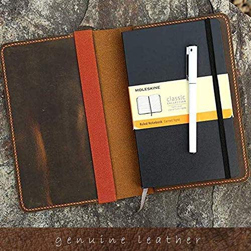 Leather notebook cover for moleskine classic notebook Large size/retro