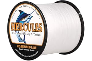 HERCULES Cost-Effective Super Cast 8 Strands Braided Fishing Line 10LB to 300LB Test for Salt-Water,109/328/547/1094 Yards(100M/300M/500M/1000M),Diam.#0.12MM-1.2MM,Hi-Grade Performance,Variety Colors