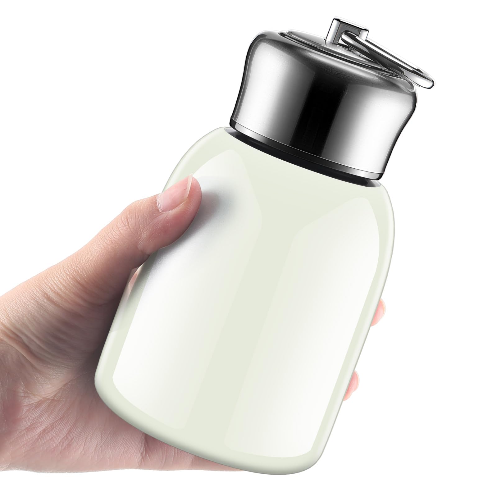 Photo 1 of Mifoci 10oz Mini Water Bottles Stainless Steel Slim Insulated Thermal for Hot Cold Drink Thermal Small Vacuum Portable Water Bottle for Women Gifts Travel Camping Hiking(White,1 Pcs)
