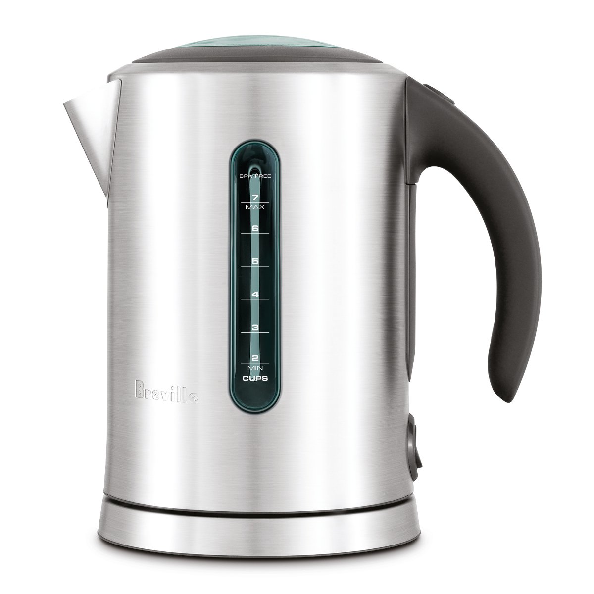 Breville The Soft Top Brushed Stainless Steel 1.7 Liter Cordless Electric Kettle with Towels
