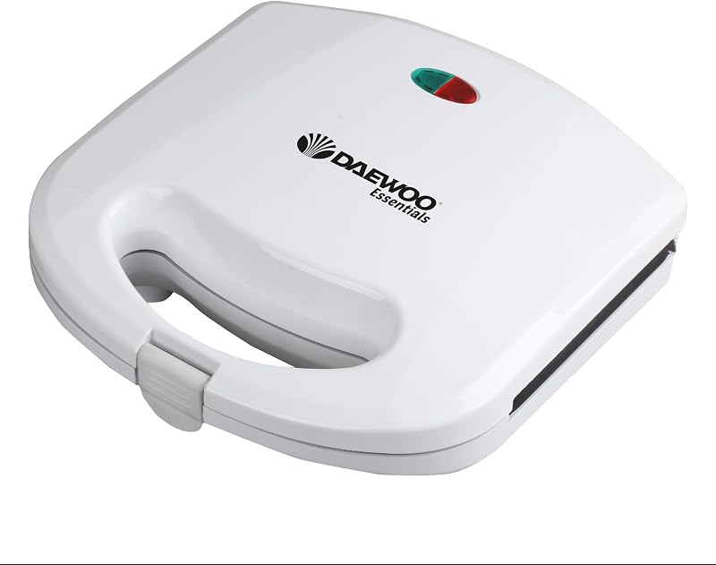 Daewoo Essentials 2 Slice Sandwich Toaster 750W Non-Stick Plates White
