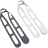 FORTIDY Silicone Latch Strap for Slow Cooker Lid, Pot, Bento Box, 21.65 in Reusable Elastic Self-Lock Silicone Tie for Bundling or Organizing Curtain, Cords, Yoga Mat, Camping Mat, 2pcs (Gray&White)