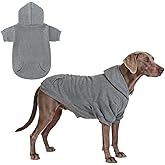 KOOLTAIL Dog Hoodie for Large Medium Small Dogs, Soft and Warm Pet Sweater with Leash Hole and Pocket Boy Girl, Puppy Fall Winter Jacket Clothes, French Pitbull Cold Weather Coat Sweatshirt, Grey XL