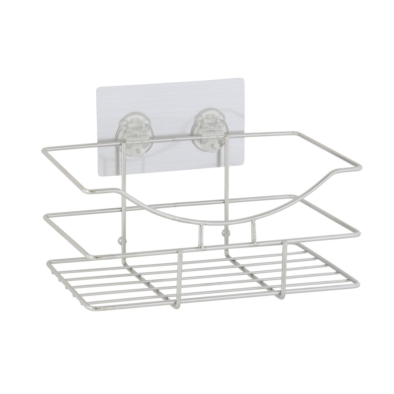 axentia Nizza Wall Shelf Stainless Steel in Silver, Bathroom Equipment, Bathroom Accessory with a Sticker for Attachment, Approx. 6 kg load capacity.