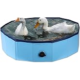 Hdnbsp Foldable Duck Pool, Portable Hard Plastic Duck Pond Tub, Collapsible Duck Pools for Pet Ducks, Dogs and Cats &ndash; Indoor &amp; Outdoor Use, Hard Shell, Easy to Clean and Store