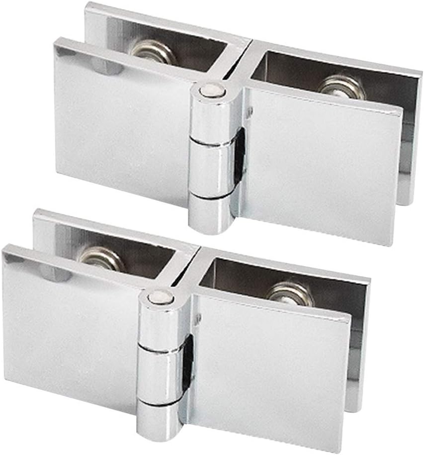 Glass Hinges, 2 PCS 90/180 Degree Glass Door Clip Clamp Hinge, No