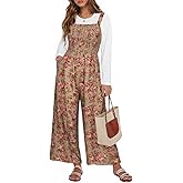 CARCOS Plus Size Jumpsuit for Curvy Women Summer Rompers Vacation Outfits Adjustable Sleeveless Wide Leg Overalls XL-5XL