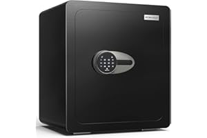 BONANO Fireproof Safe Box, 2.0 Cub Home Safe Fireproof Waterproof with Mute Function & Touch Screen Keypad, Money Safe with Removable Shelf & Led Light, Wall or Floor Mounting Safe for Home Office