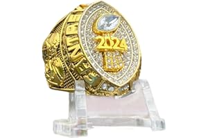 Legacy Rings 2024 Gold Tone Fantasy Football Championship Trophy Ring, Award for Fantasy Football League Winner