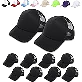 OKBA 10 Pack Sublimation Blank Baseball Cap Adjustable Hat Polyester Mesh Trucker Hats for Men and Women