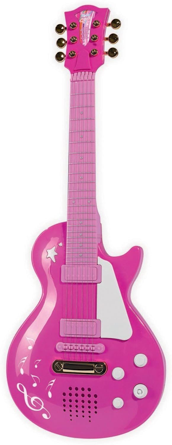 Simba 106830693 Music World' Girl's Electronic Pink Guitar with Metal
