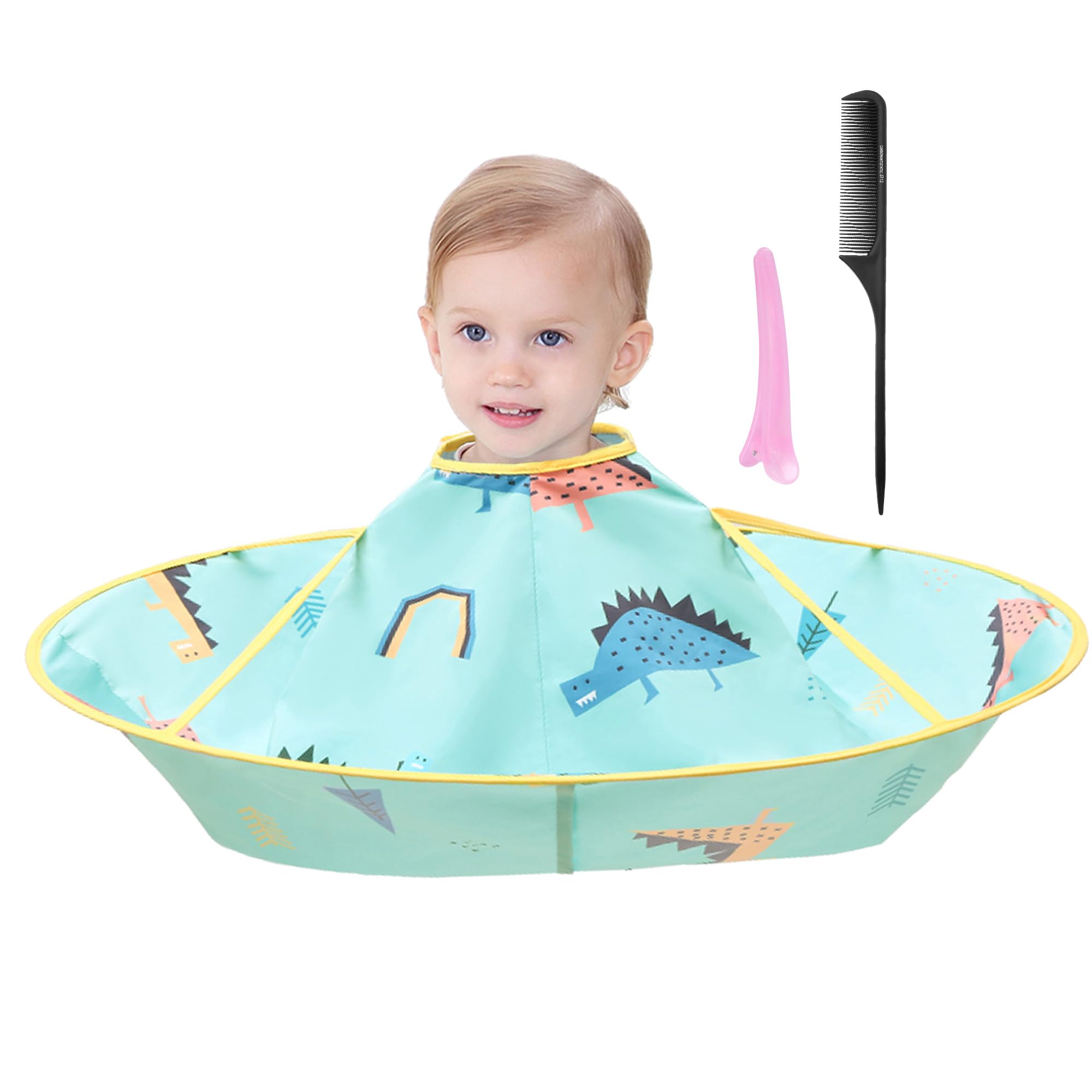 Photo 1 of Aethland Kids Haircut Cape Hair Cutting Cape, Barber Cape Waterproof Foldable Umbrella Hair Catch Haircut Cape, Kids Hair Styling Cutting Cape (Dinosaur) n