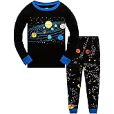 Little Boys Pajamas for Toddler Clothes Set Planet Train Sleepwear Long Sleeve 100% Cotton 2 Piece Kids Pjs Size 1-10 Years