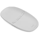 Evolur Eva Changing Pad, Waterproof EVA Foam, Safety Strap, White | Snug Contoured Support Walls, Firm Padding, Non-Slip Base, Fits Most Standard Changing Tables, Measures 30"L x 16"W x 2.25"H