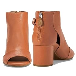 MOOMMO Women Open Toe Booties Sandals Heel Orange