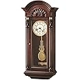 Howard Miller Jennison Wall Clock 612-221 – Vintage Mahogany Finish, Vintage Home Decor, Brass-Finished Lyre Pendulum, Key-Wound, Triple-Chime Movement