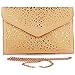 Retro Hollow Cutout Women Shoulder Bag Purse Wedding Clutch Women Hand Bags Envelope Wedding Party Chain Day Evening Clutch Bag Light Brown