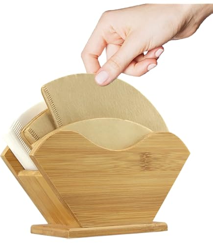 MIAO JIN Kaffeefilter-Papierhalter, Edelstahl-Kaffeepapier-Aufbewahrungsbehälter für Kaffeefilter, Papierständer (Silber