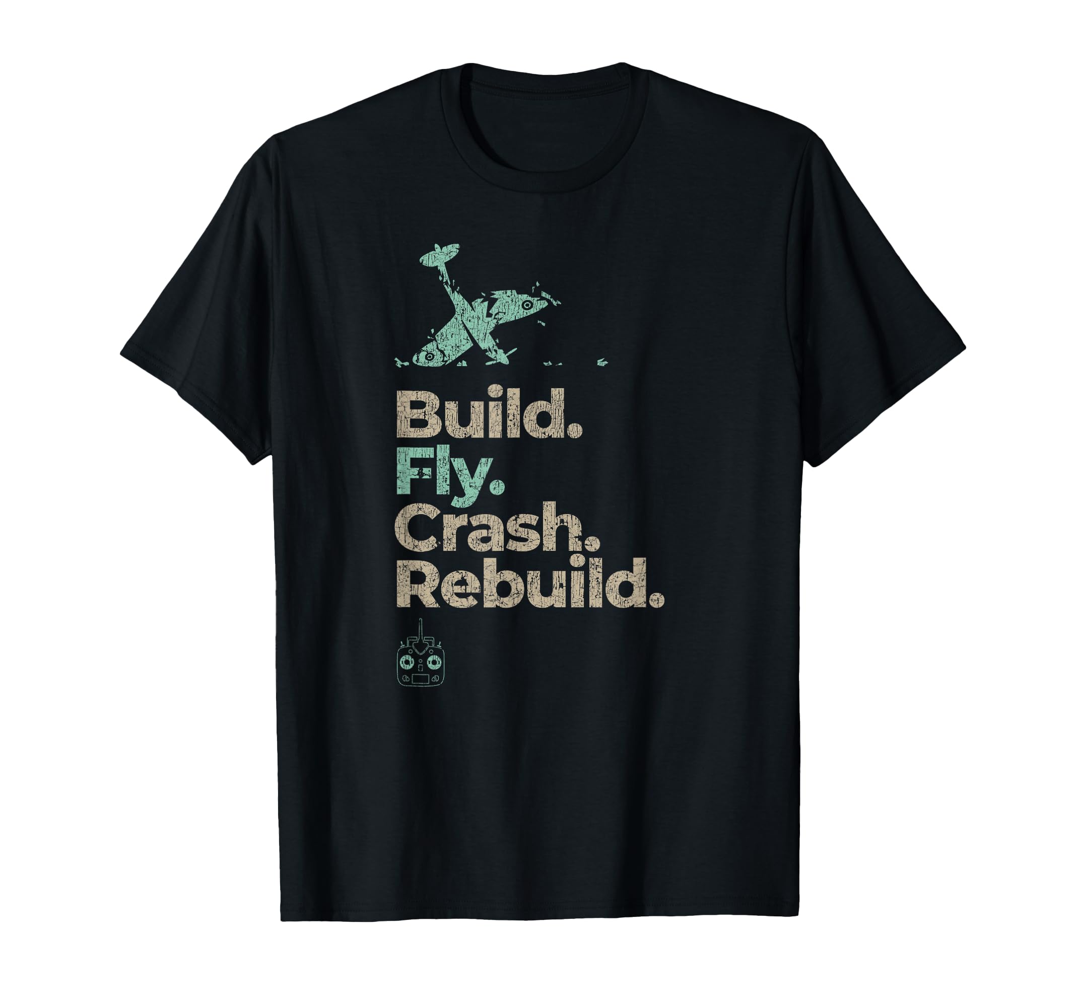 Photo 1 of Vintage RC Aeroplane Build Fly Crash Rebuild Pilots T-Shirt