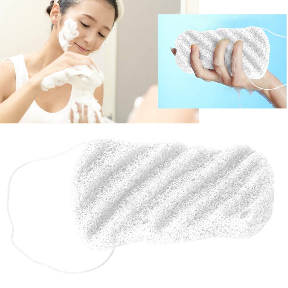 Body Konjac Wash, Long Wave Type Big Size Face Flutter Natural Facial Body Care Sponges Dry 01#
