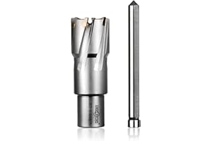 ANGELSWORD TCT Annular Cutter Diameter 1-1/16", Cutting Depth 1-3/8" Tungsten Carbide Tipped, Mag Drill Bits Kit for Magnetic Drill Press, with One 5/16"*3.5" Pilot Pin