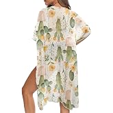 STUOARTE Womens Kimono Swimsuit Coverups Casual Loose Long Bathing Suit Cover Up Summer Beach Coverup