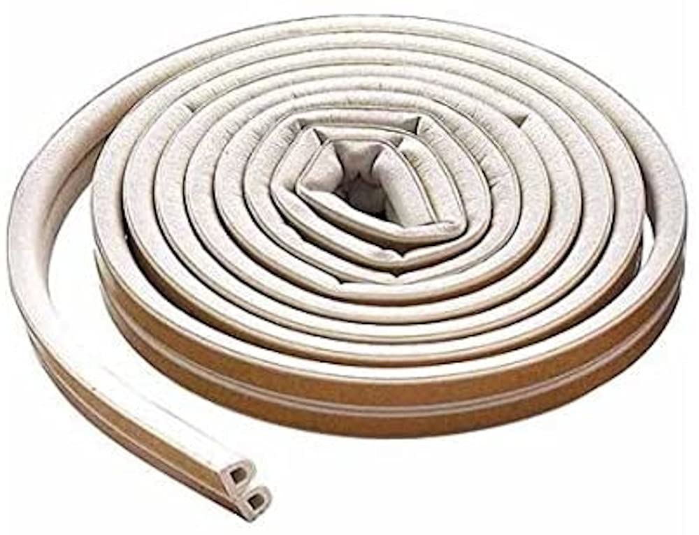 Merriway BH03408 (2 Pcs) StormSeal Door & Window D-Profile Draught Excluder, Self Adhesive EPDM Rubber Weatherstrip, 5 Metres (16.1/4 foot) - White (Pack of 2 x 2.5 Metre)
